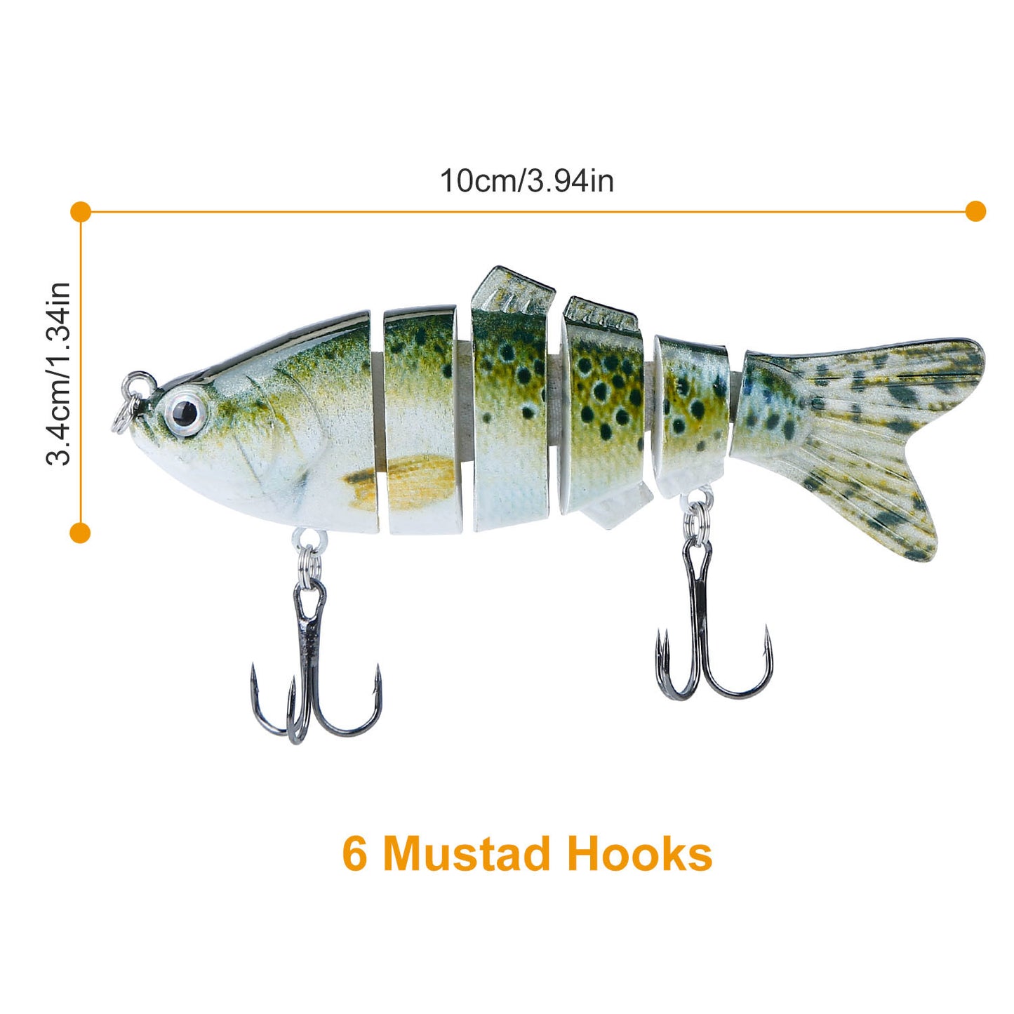 4Pcs 10cm/20g Multi Jointed Bass Fishing Lure