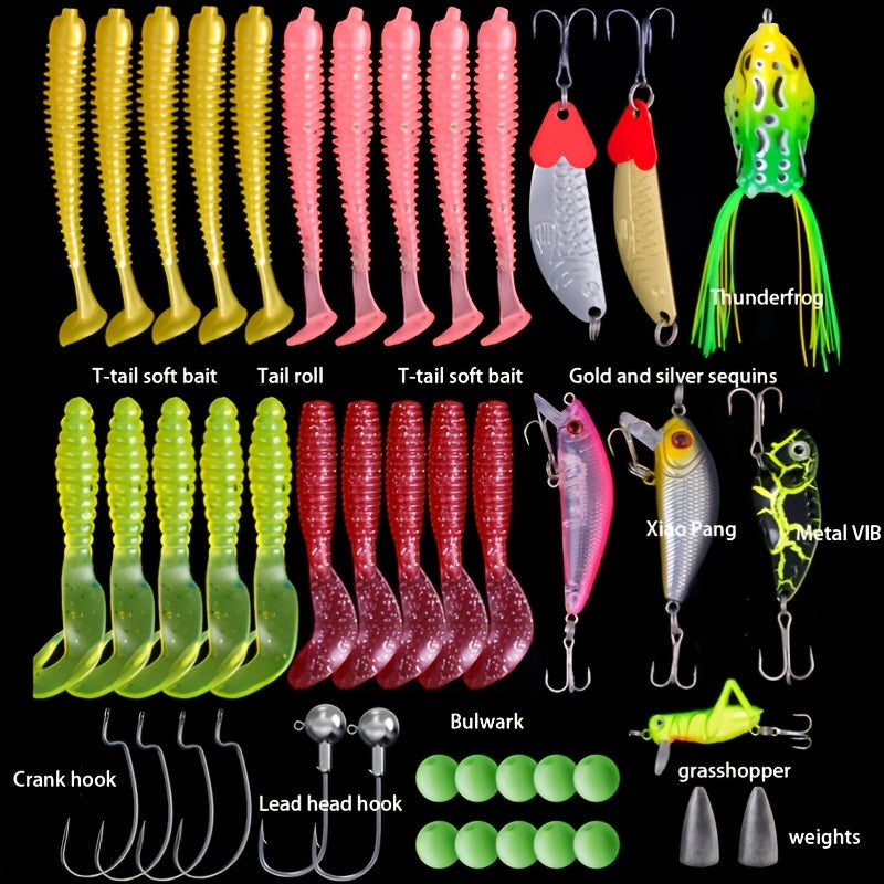 Bionic Thunder Frog Soft Bait - Decoy Lure with Bright Slice (Bait Set)