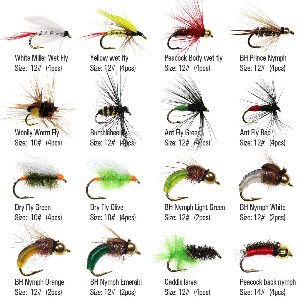 Kylebooker Fishing Fly Bait Box - Assorted Flies